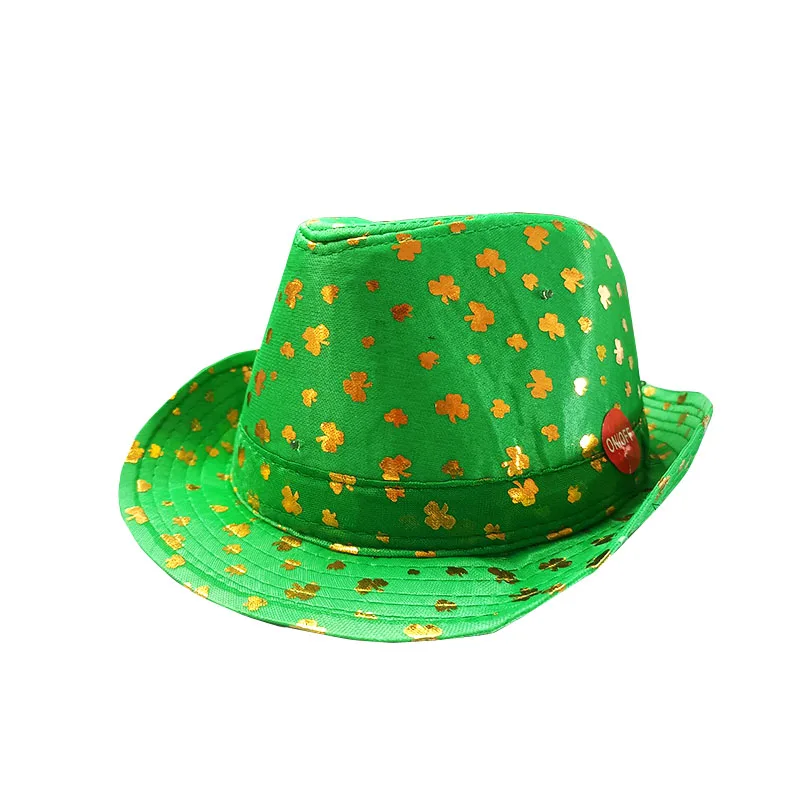 Оптовая продажа, Нетканая зеленая шляпа в Ирландском стиле для выпускного вечера на День Св. Патрика