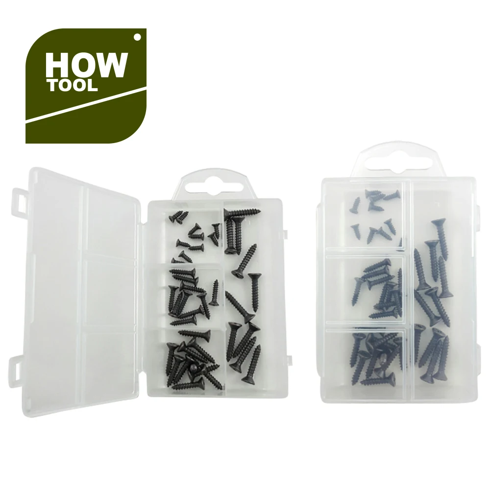 Wood Screws Fasteners Flat Head Phillips Assortment Kit Premium Steel Hardware Zinc Plated