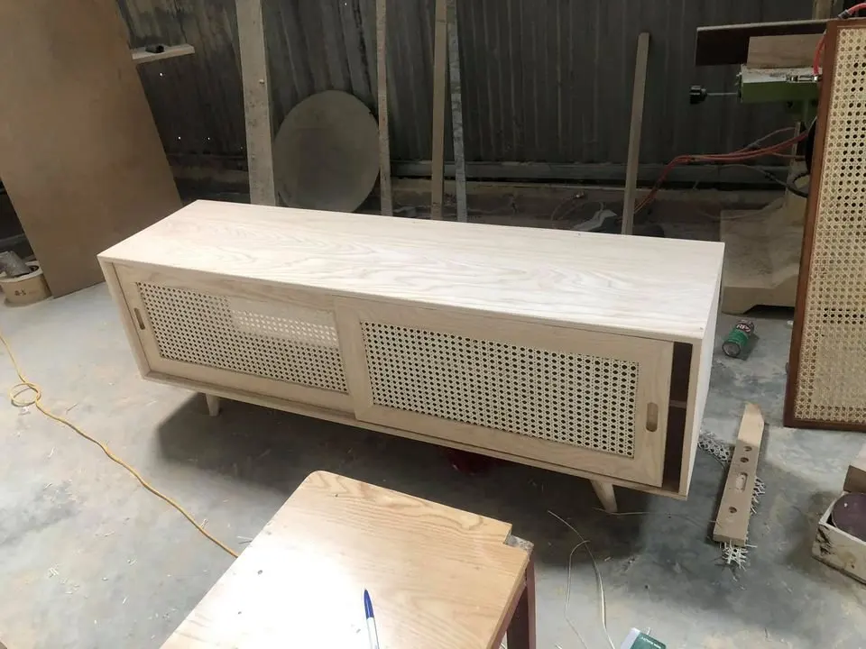 High Quality Wholesale Home Office Application Wooden Rattan Cabinet Export From Vietnam