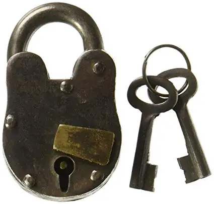 Manufacturer Wholesale Antique Iron Pad Lock Solid Design Best Quality Antique Locks Iron Padlock & Keys Vintage Style
