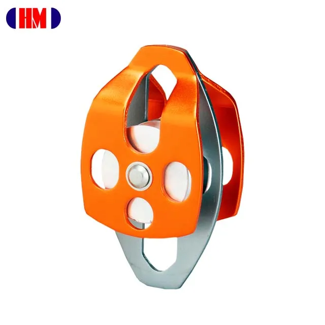Movable Certification CE EN12278 Climbing Large rope 16mm Aluminum Double pulley