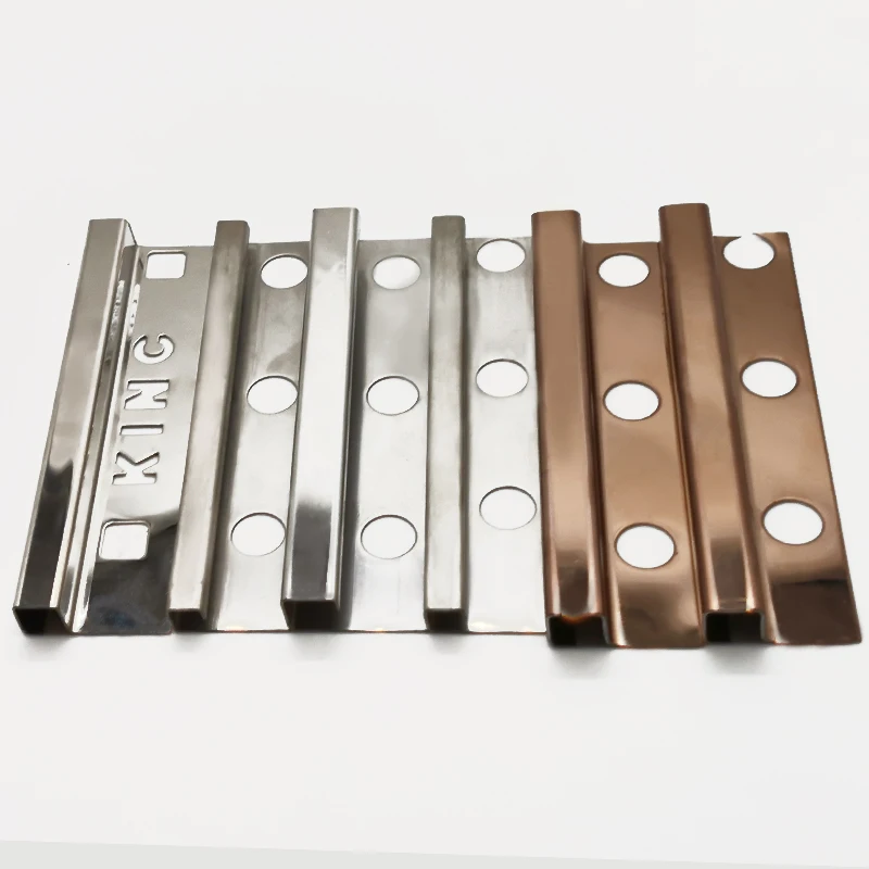 
Free Sample OEM Logo Customized Stainless Steel Decorate Square Edge Tile Trim Flooring Tile Spacers Leveling System 