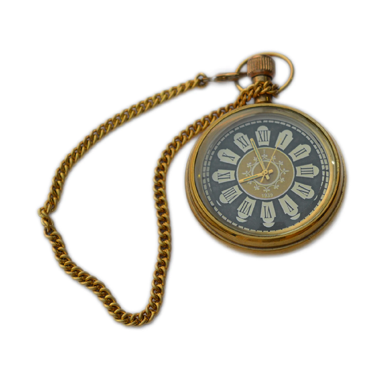 Modern Design Pocket Watch With Shiny Polished Finishing Design Timepiece Pendant Watch Decor Brass Metal Products