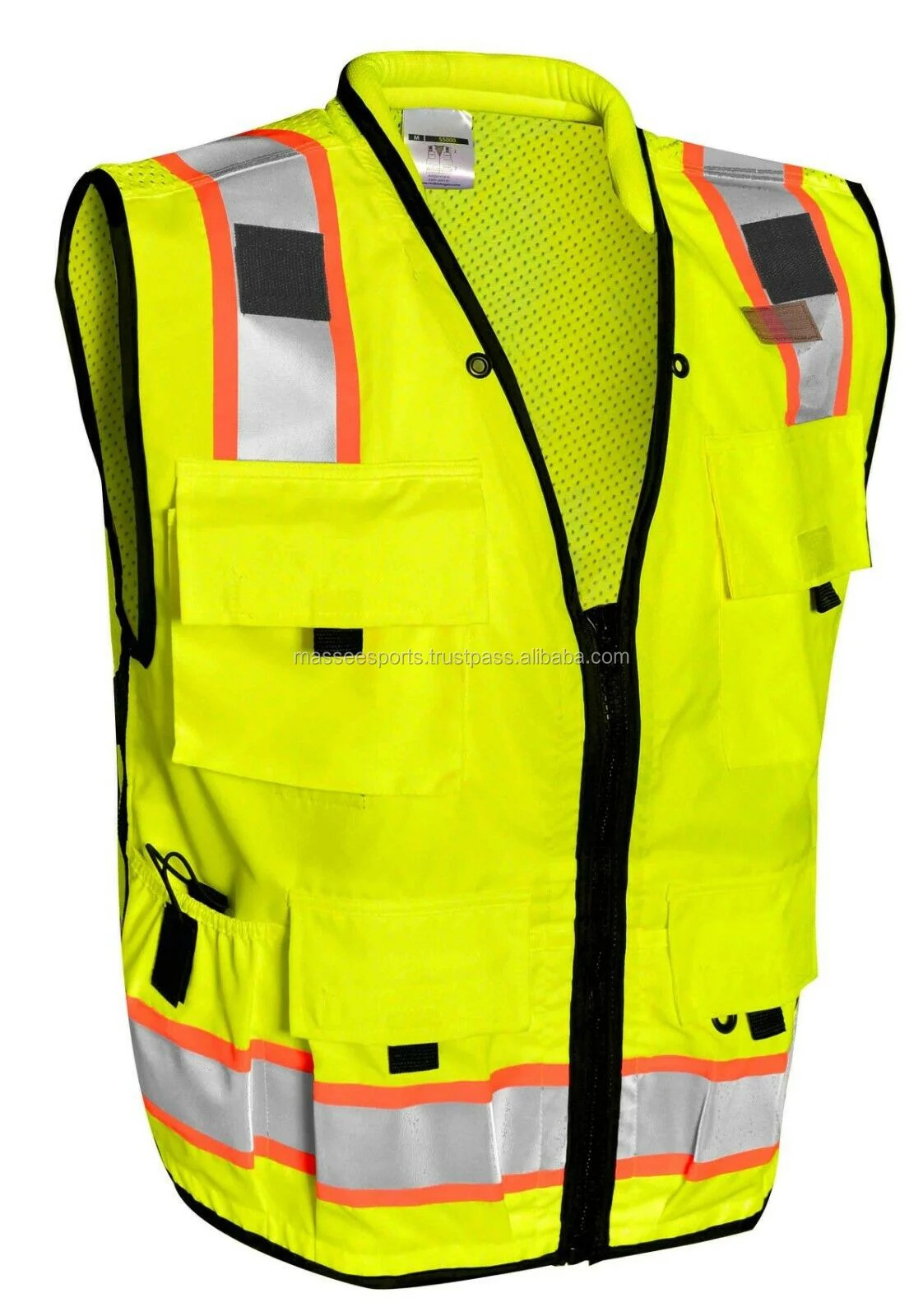 Construction Industrial Green Orange Mesh Customize Logo Reflective Hivis Protective Workwear Hi Vis Work Safety Vest