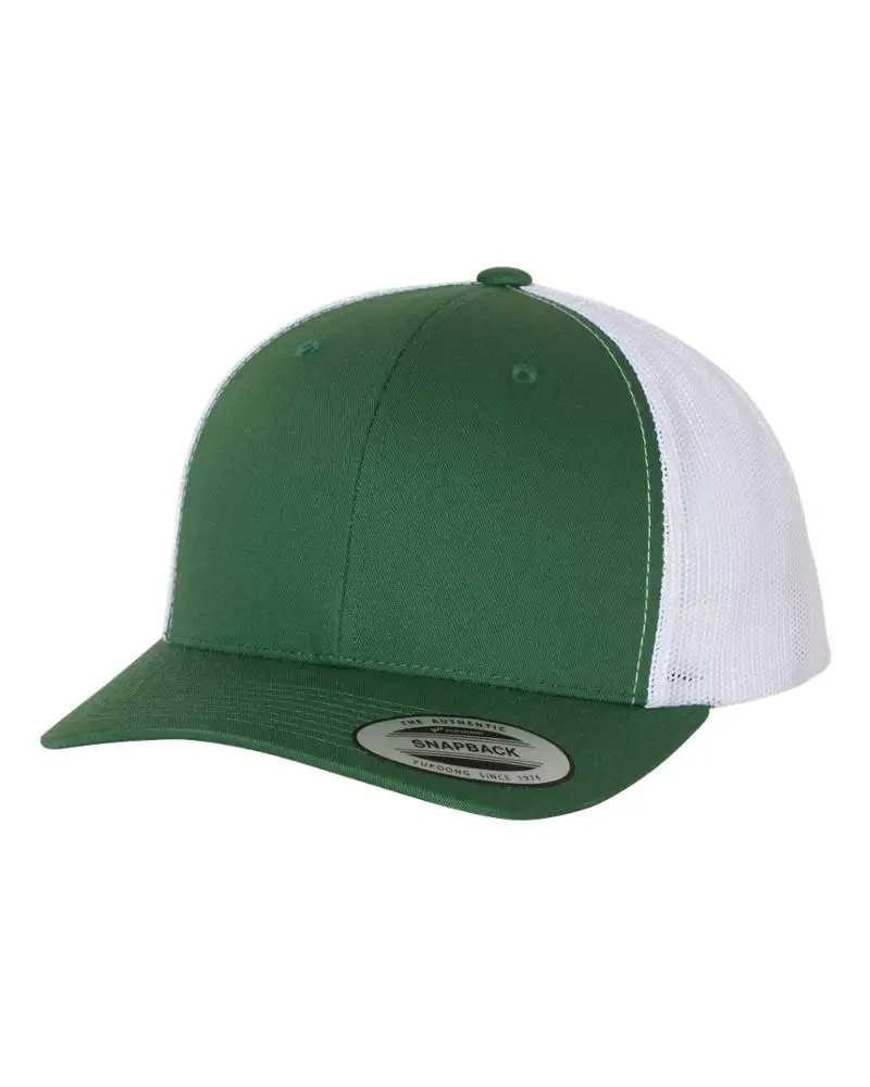 Six panel structured mid-profile retro snapback trucker hat- cotton/polyester- comes with your logo