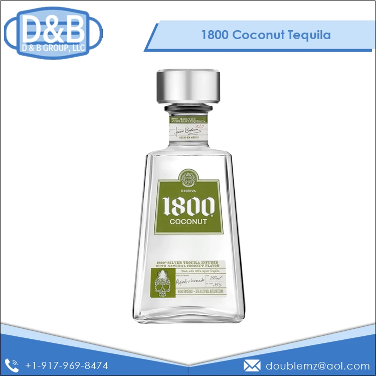 
High Grade 100% Blue Agave 1800 Coconut Tequila With Hints of Toasted Coconut From D&B Group 