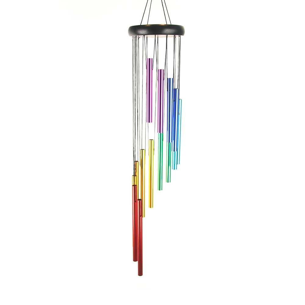 Rainbow Wind Chimes for Outside, 28 Inch Outdoor Wind Chimes with Soothing Sound for Patio, Garden, Home Decoration