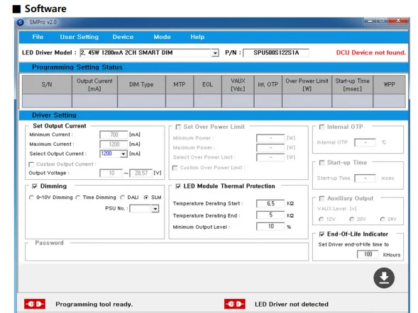 Korea 50W LED Driver  Constant Current Adjustable Output Voltage 24V to 50V DC Flicker Free LED Driver (ULB520S901N1A)