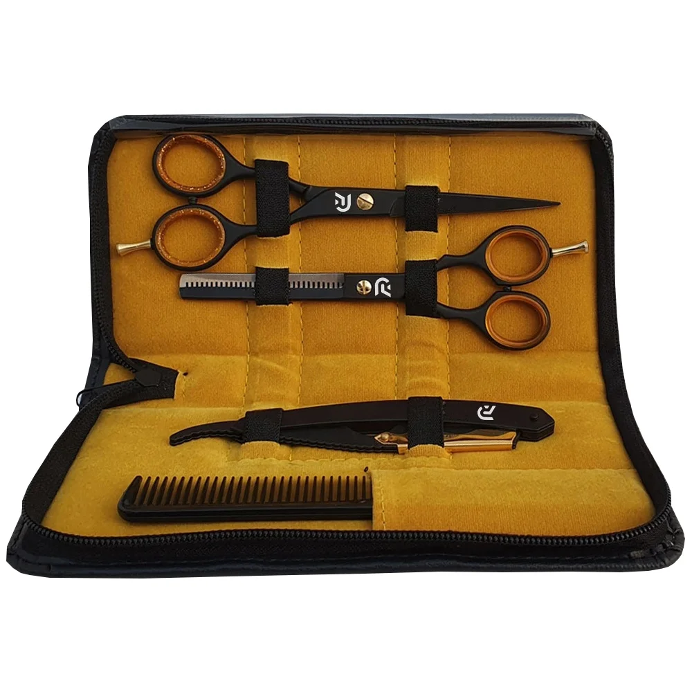 Stainless Steel Black Coated Barber Travel Cases |  Safety Razor Barber Razor Comb & Scissor Shave | Prestige Razor Packaging 9