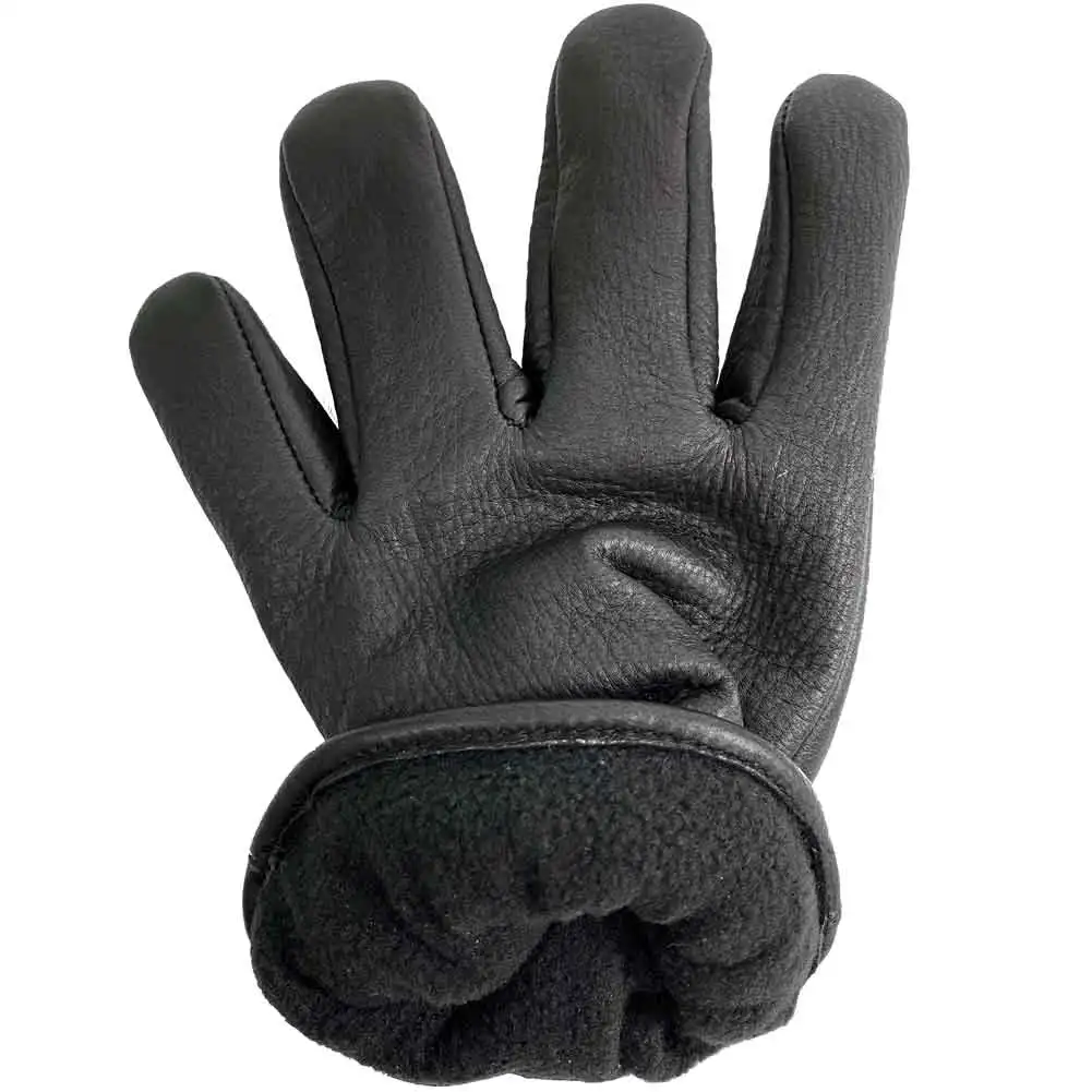 Hot Selling Leather Palm Gloves Fleece Lined Short Wrist Gloves/Mens Deerskin Short Wrist Ventilated