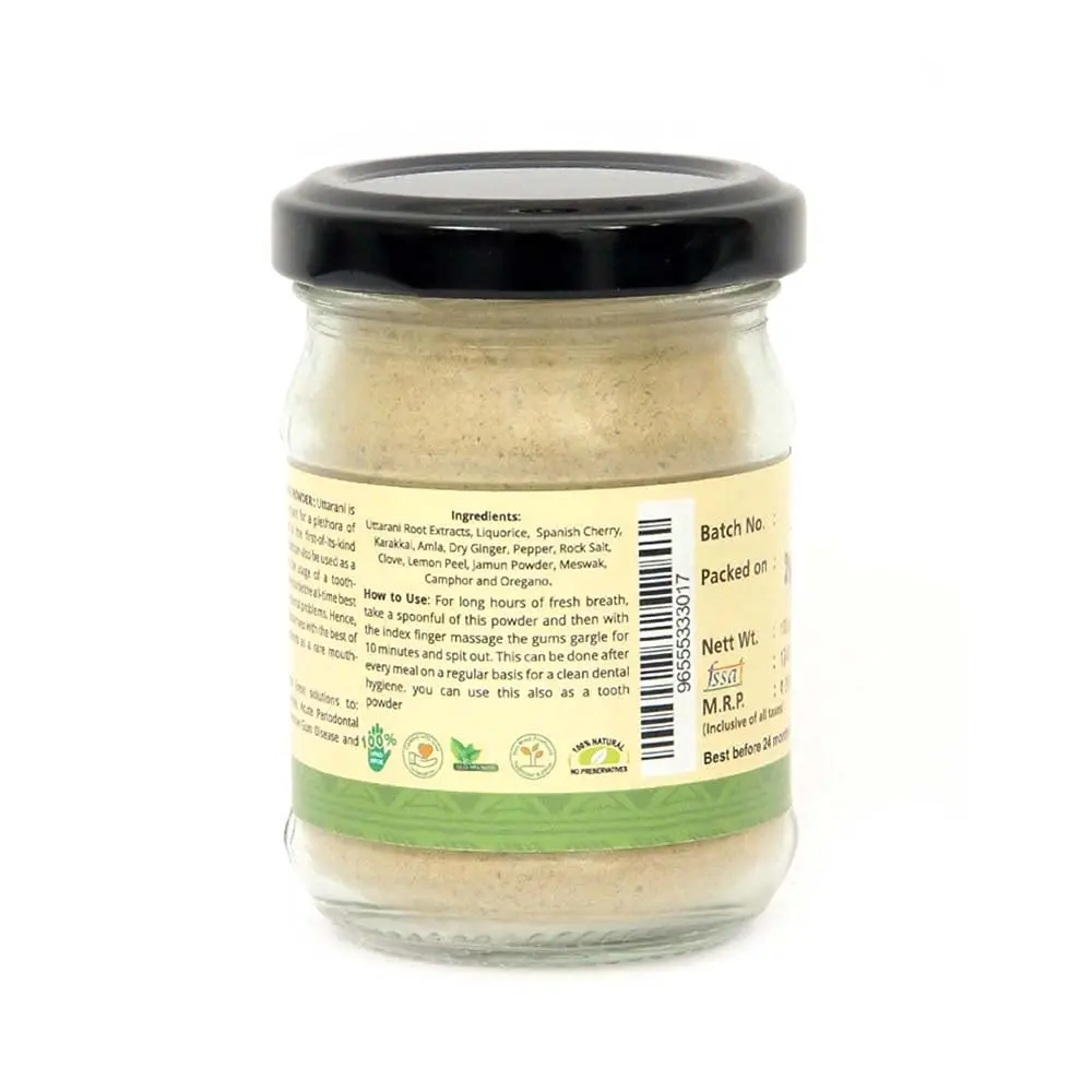 Порошок Uttarani для мытья полости рта для здоровых десен 100% гиенин для мытья рта удаляет пятна травяной порошок для зубов для здоровья полости рта