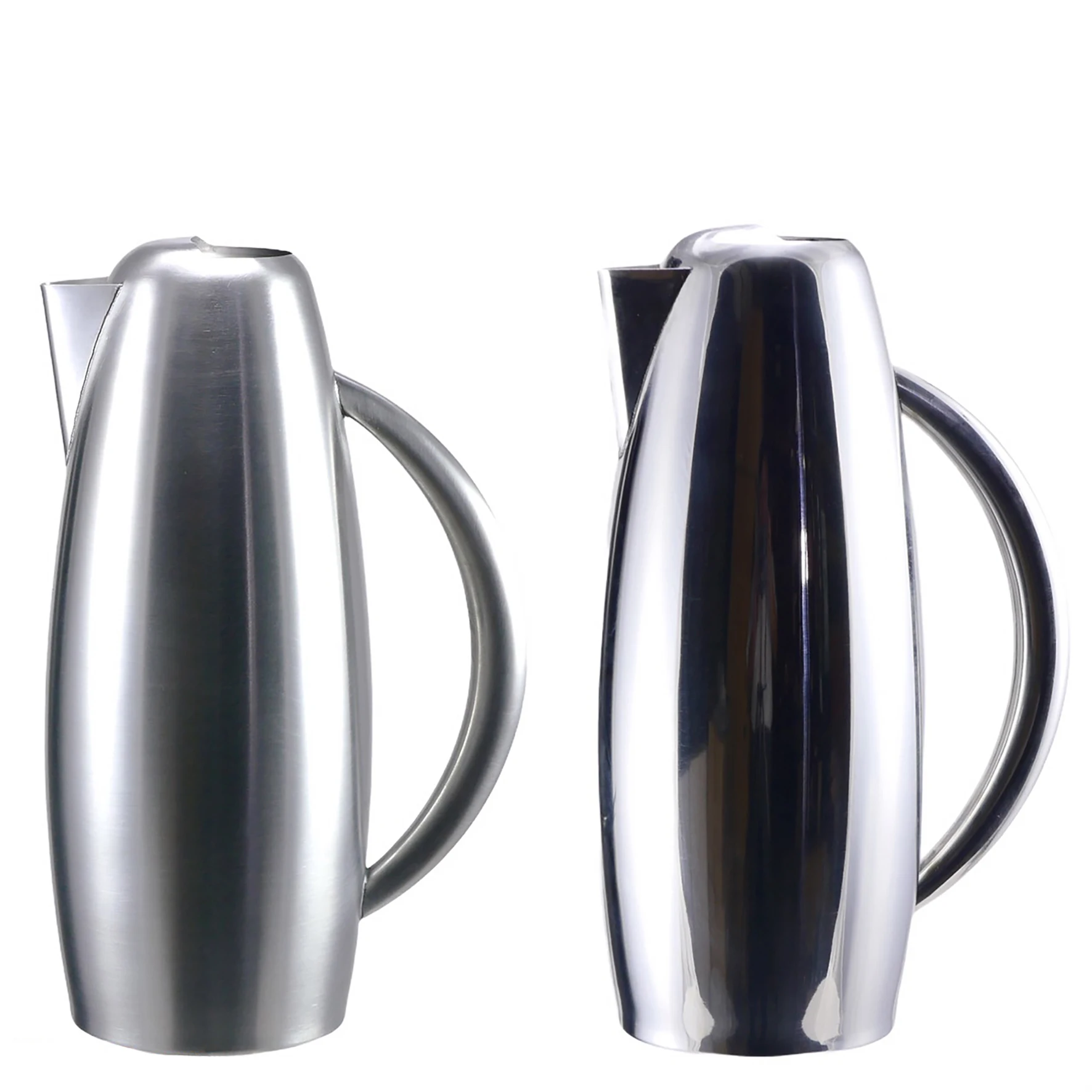 2L / 68 Ounces Oz Stainless Steel Ice Water Pitcher Tea Juice Jug with Ice Guard BRUSHED & MIRROR