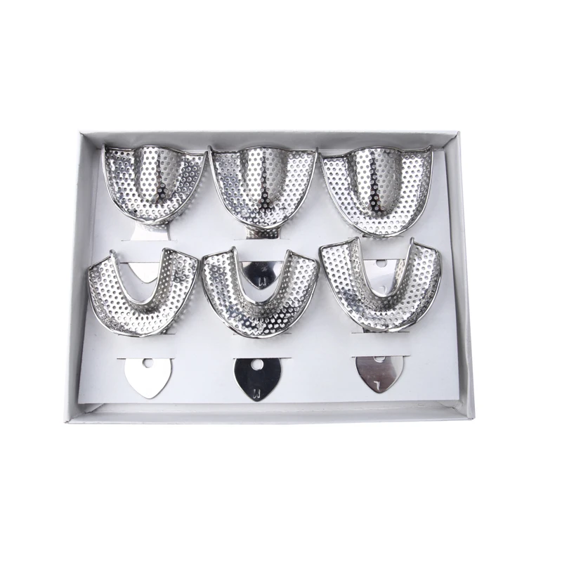 Оттиска Inds полностью медицинские стоматологические лотки инструменты оттискной лоток из нержавеющей стали 6 шт. в комплекте индивидуальная упаковка Ce PK