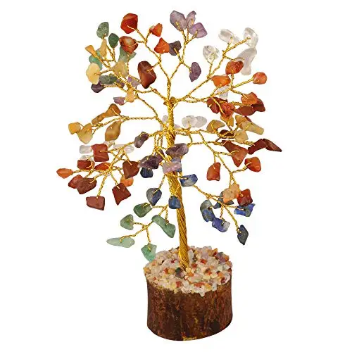 Multi-crystal Gemstone Tree Natural Quartz Agate Bonsai Egg-pattern Spiritual Crystals with Reiki Rocks Minerals Chakra Balance