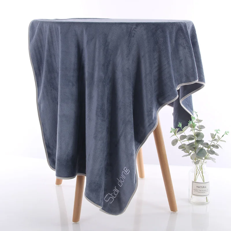 
Factory hot sell high quality breathable customized embroidery logo microfiber floding towels set with face towel bath towel 