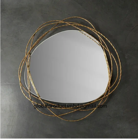 most luxury golden leaf wall mirror for interior