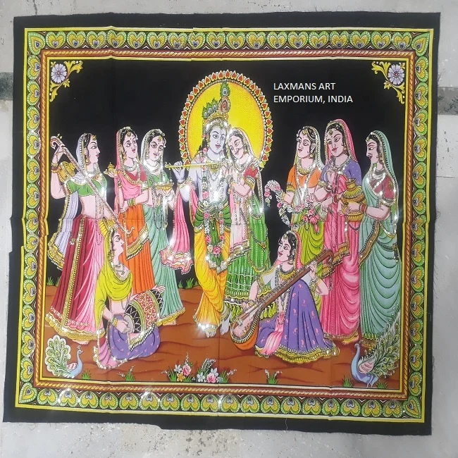 radha krishna god printed wall hangings tapestry