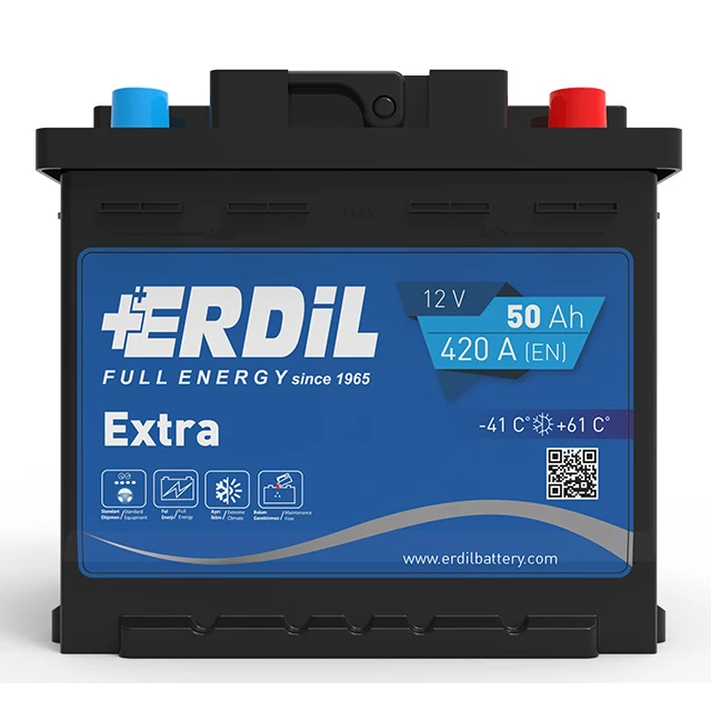 
12V 50 Ah DIN type car battery - made in Turkey 