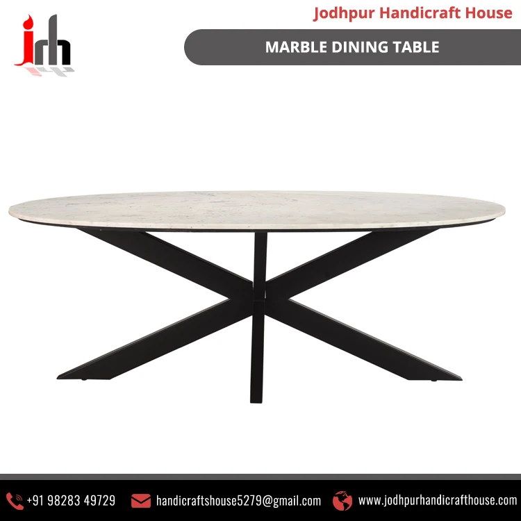 
Latest Design Pure Marble Top Quality Villa Interior Marble Dinning Table 
