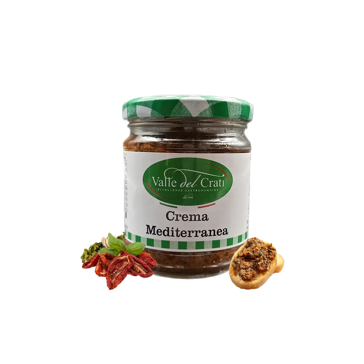 Mediterranean Cream | Italian splalmabile cream with Calabrian products, dried tomatoes, pistachio in olive oil | 180 gr