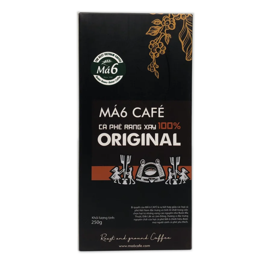 Coffee Ground Roasted Robusta MA 6 COFFEE - ORIGINAL 100% - ROAST AND GROUND 250G