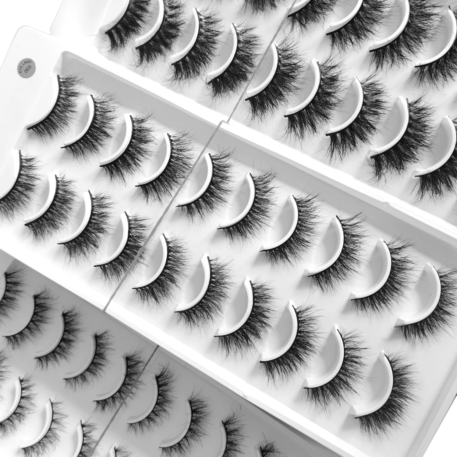 Wholesale Discount Price 10 Pairs Full Strip luxury Mink Lashes 100% Handmade  Natural 3d Fluffy Lashes Eyelashes