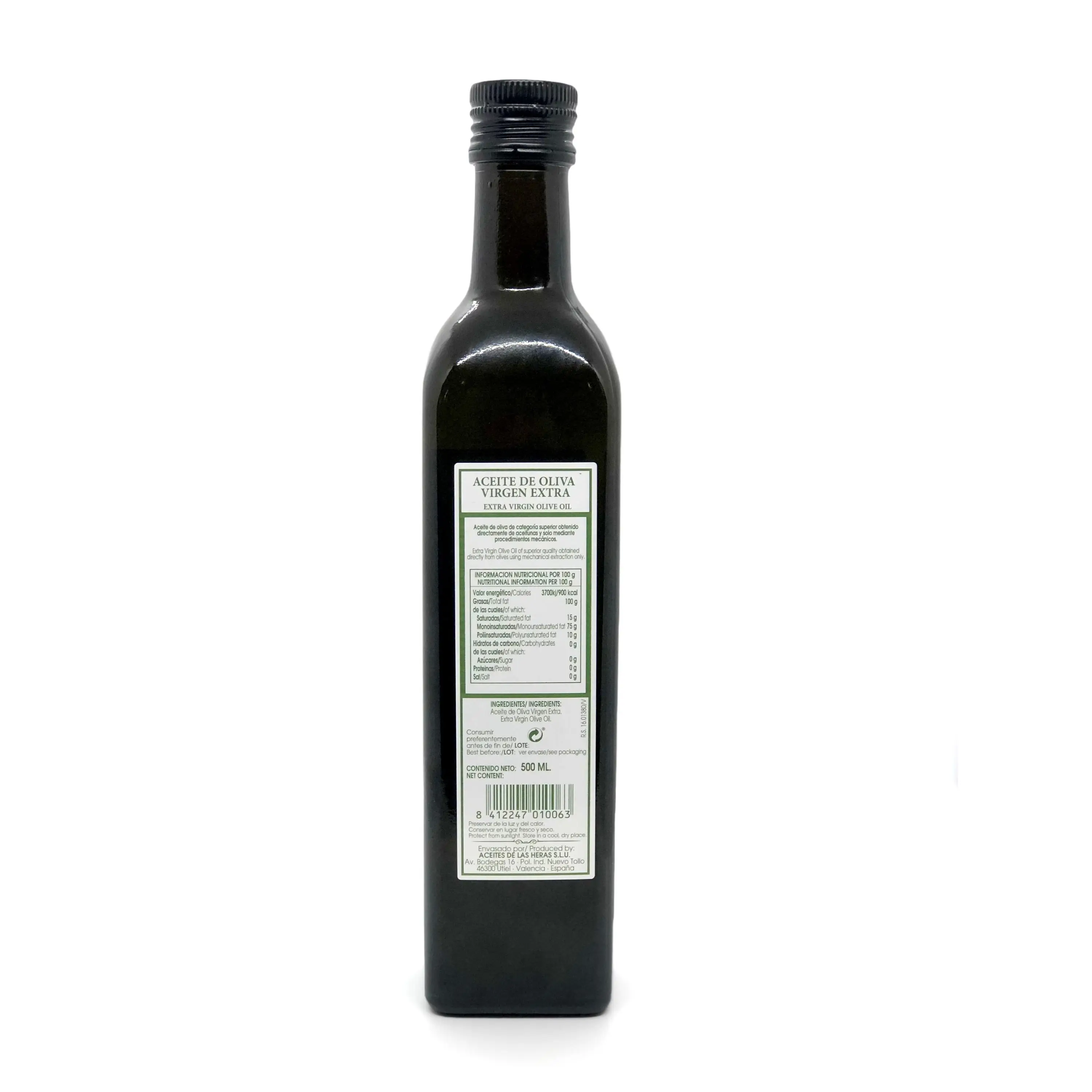 Gourmet Extra Virgin Olive Oil 500ml glass marasca bottle, Sierra de Utiel made in Spain Olive Oil