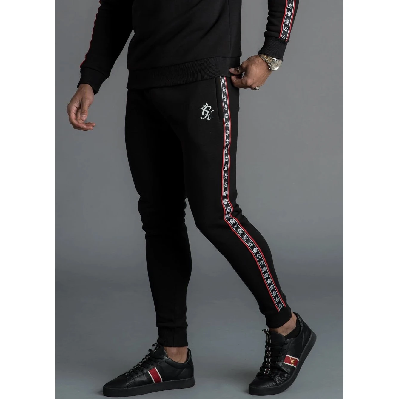 
custom logo side tape men tracksuit/sweatsuit/jogging suit sweat suit 