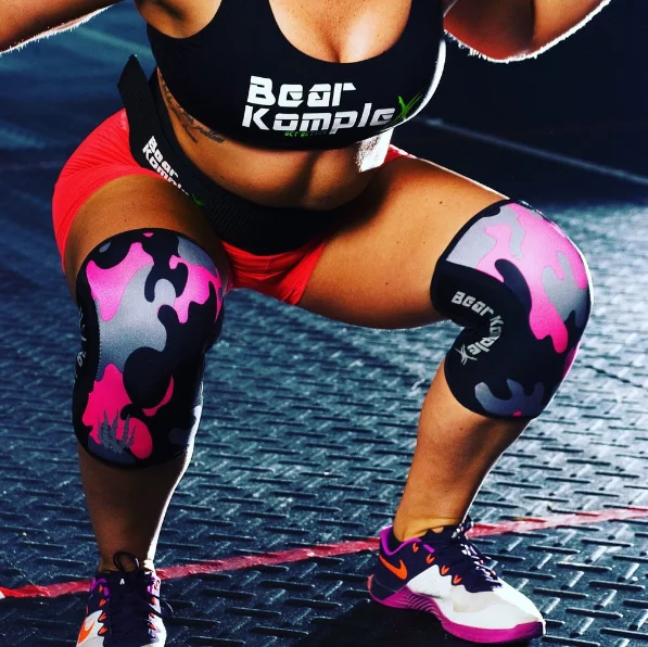 Customized Size Powerlifting Compression Weightlifting Knee Sleeve customized logo adjustable, stretchable , washable