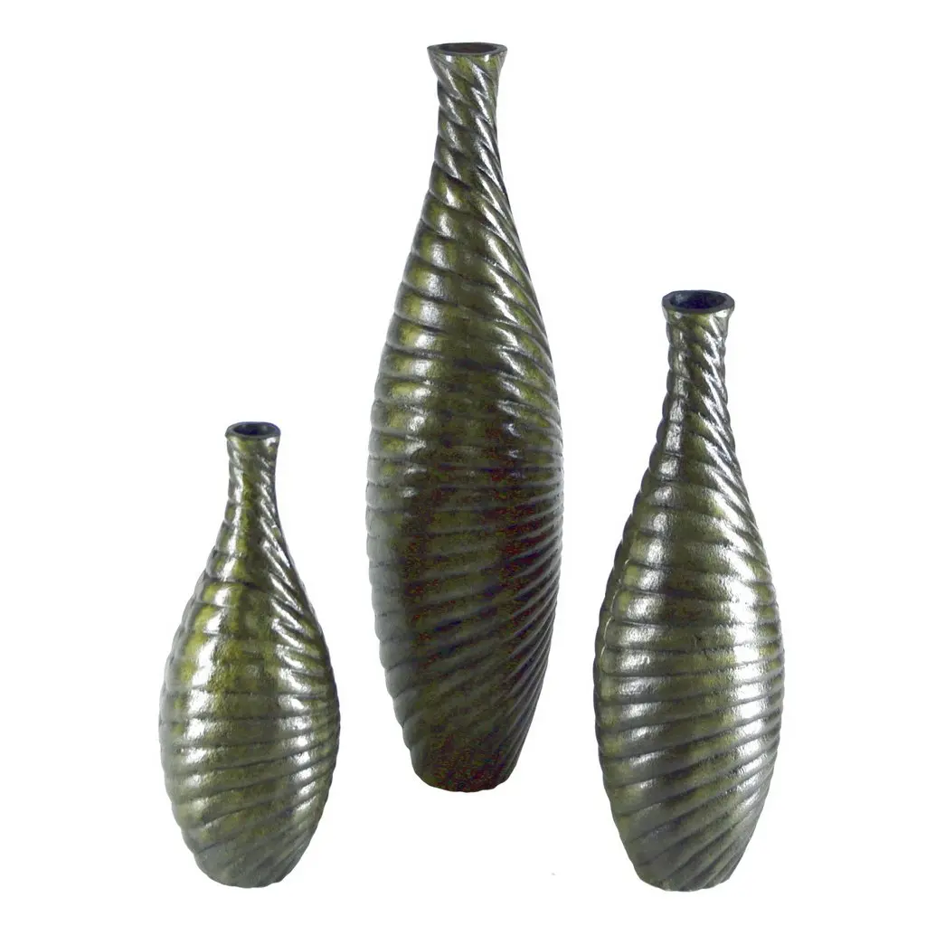 Top Quality Green Crystal Vase Flower Vases Glass And Crystal Vases Set for Home And Office Decoration