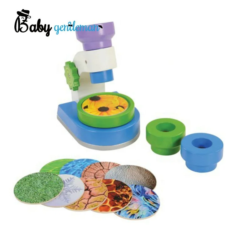 New design educational science kit wooden microscope set toys for kids Z10318D