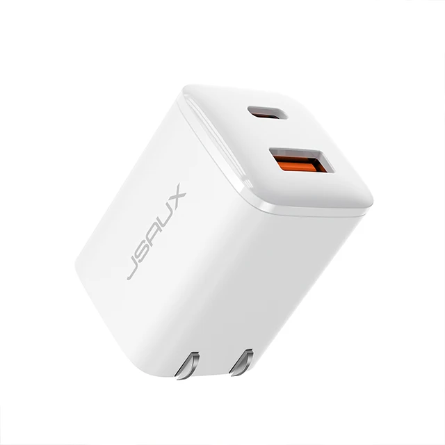 JSAUX 2021 Hot Selling New Trending Type C USB A  Fast Charging Adapter Two Ports PD QC Travel 20W Wall Charger for Cellphone