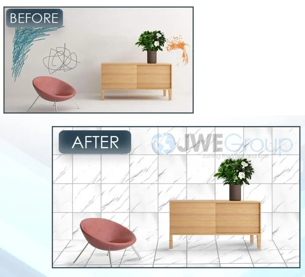 Arrowzoom Self-Adhesive Marble PVC Vinyl DIY Home Decor Living Room Bathroom Kitchen Wall Floor Tiles 30*30 cm KK1191