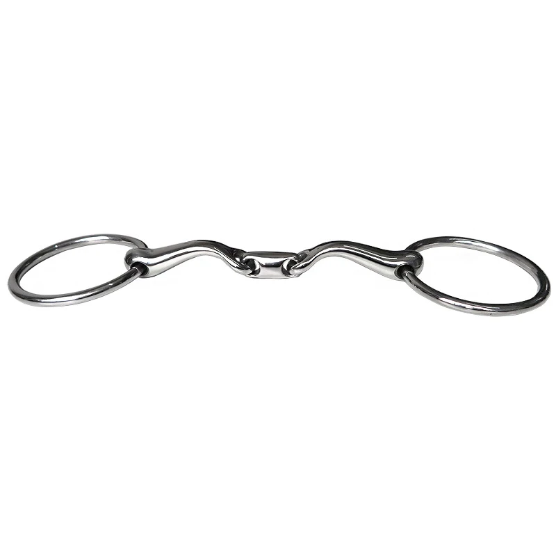 Loose Ring Snaffle Horse Bit Myler Style Curved mouth, Copper Ring Rollers and Copper Inlays | HORSE BITS