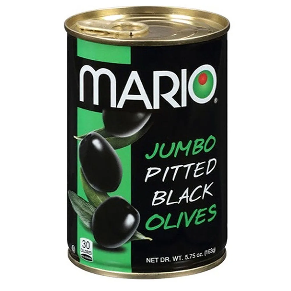 Mario Camacho 5.75oz Ripe Pitted Jumbo Black Olives Unmistakable, Delicious, Bold Flavor Gluten Free Black Olives