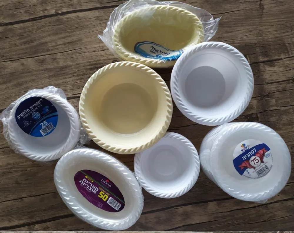 
Disposable plastic soup plates, deep plates 