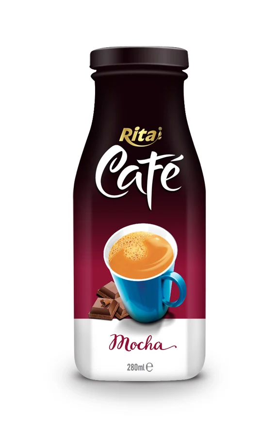 280ml Glass French Vanilla Coffee Drink Bottle Factory Price Energy Increasing Sweet Flavor Free Design Label Halal Food