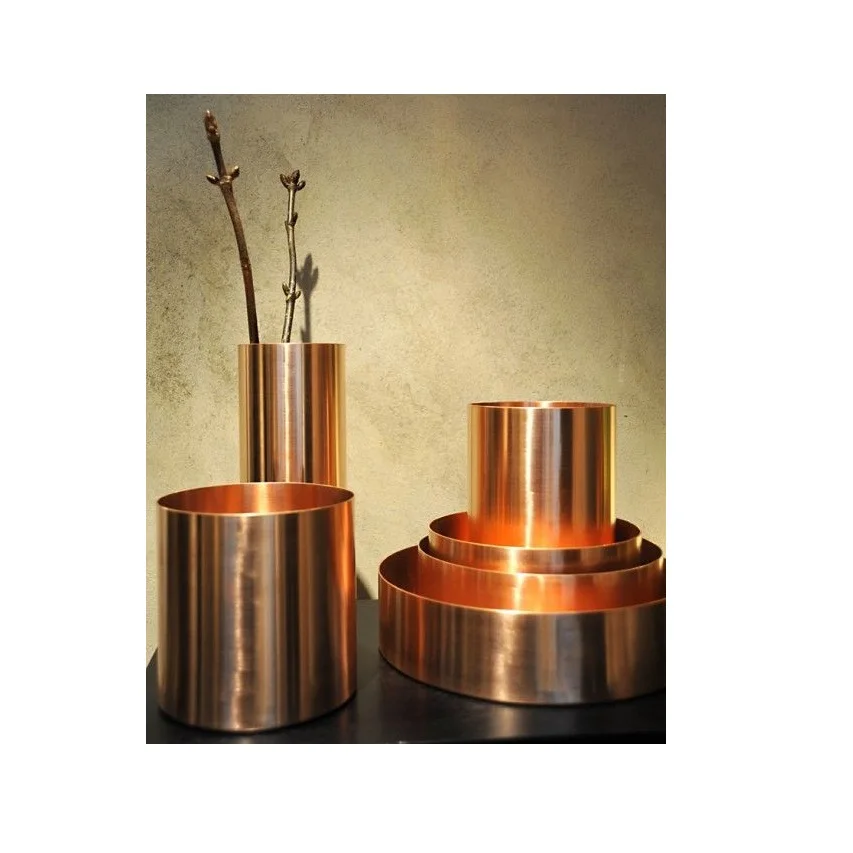 Amazon best seller copper Tube Vase Creative Living Room Home Decoration Flower Vase copper Vase from Indian supplier