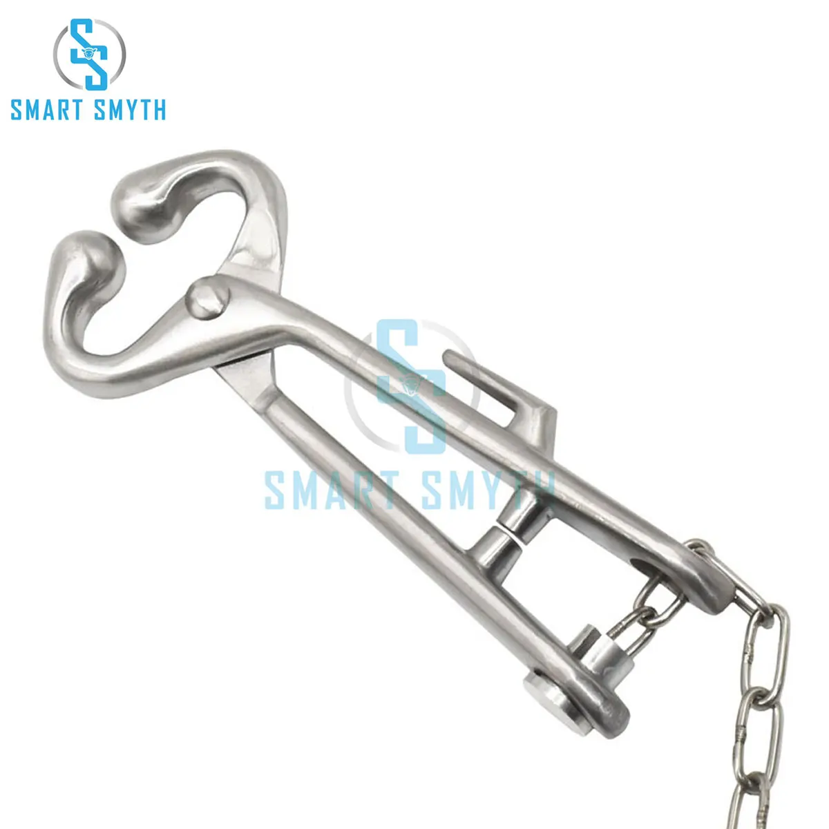 Farm Cattle Livestock Tool Stainless Steel Cow Nose Ring Pliers Bull Cattle With Chain Pulling Tool