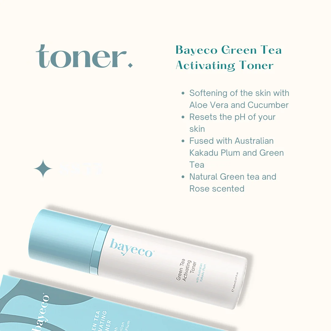 
Natural Bayeco Green Tea Activating Toner Hydration Soften Skin pH Balance From Australia 
