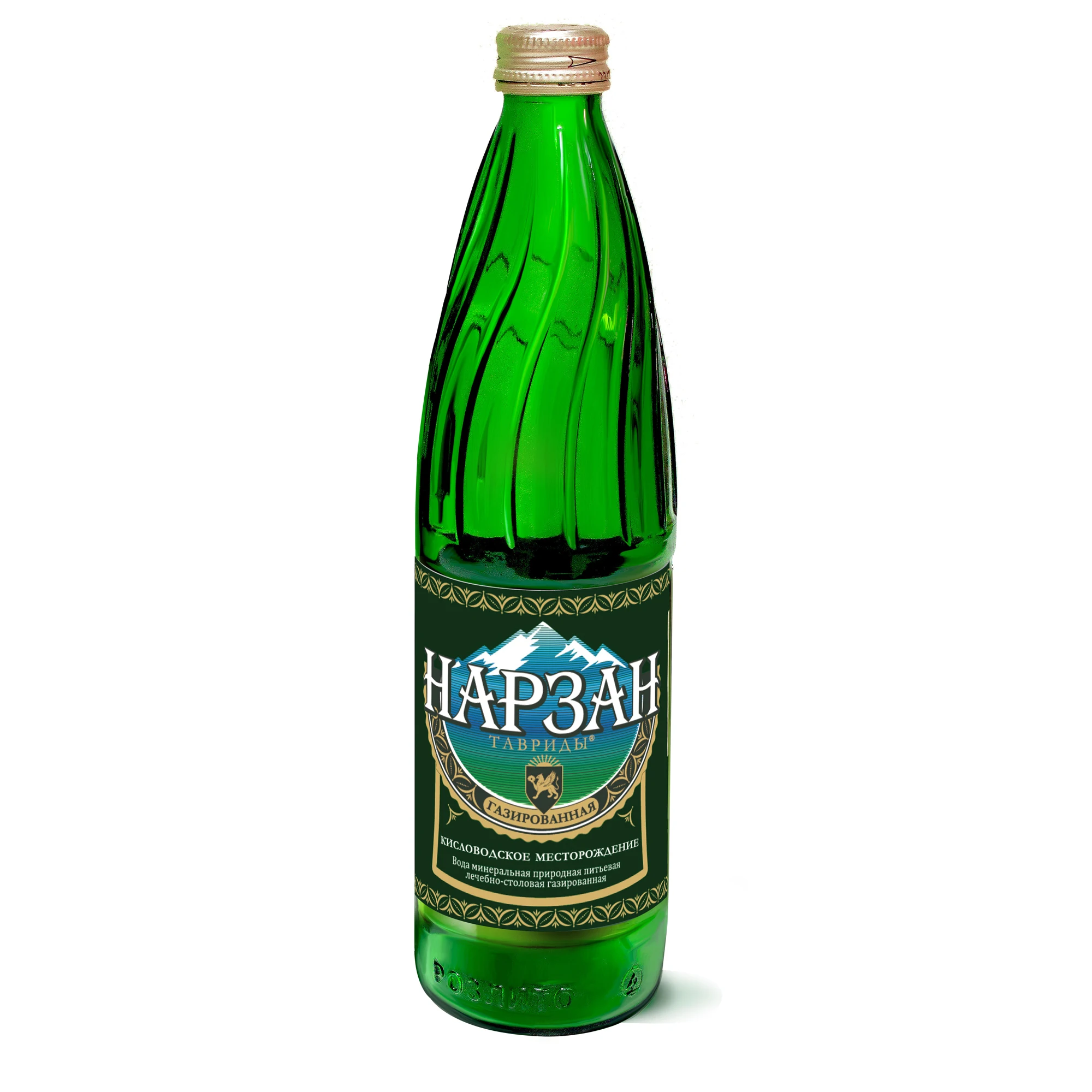 
Premium quality natural sparkling mineral water in 0.5 liter glass bottles, product of Russia 
