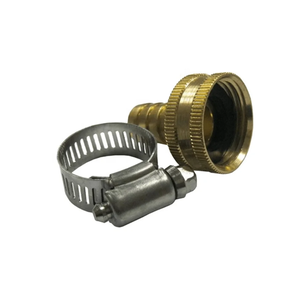 1/2' x 3/4' Aluminum Quick Female Brass Hose Connector Coupling Stainless Steel Clamp Design Outdoor Garden Water Accessories