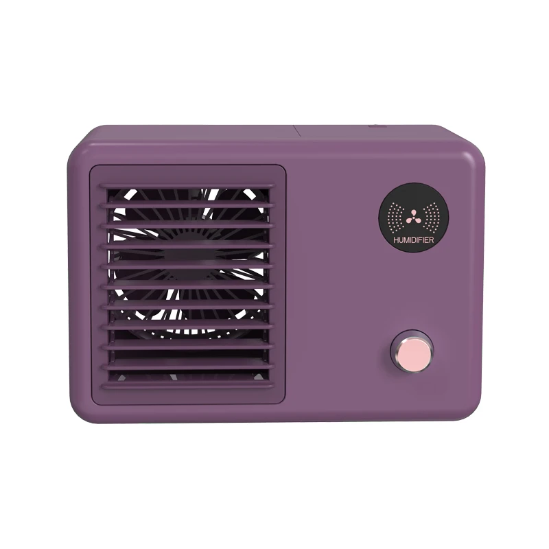 Easy retro pedestal mini small portable desk cold electric air water mist charging cooling portable stand table fans for office
