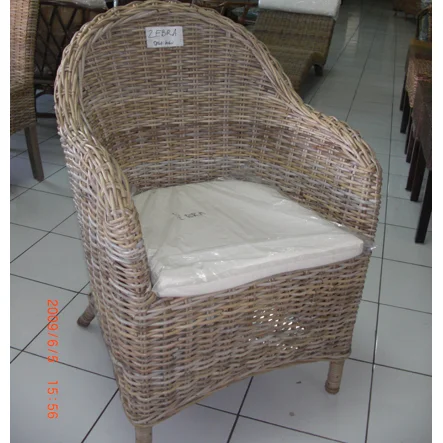 Серая состаренная плетеная ручная работа Kubu, рама из натурального ротанга для кресел из твердой древесины