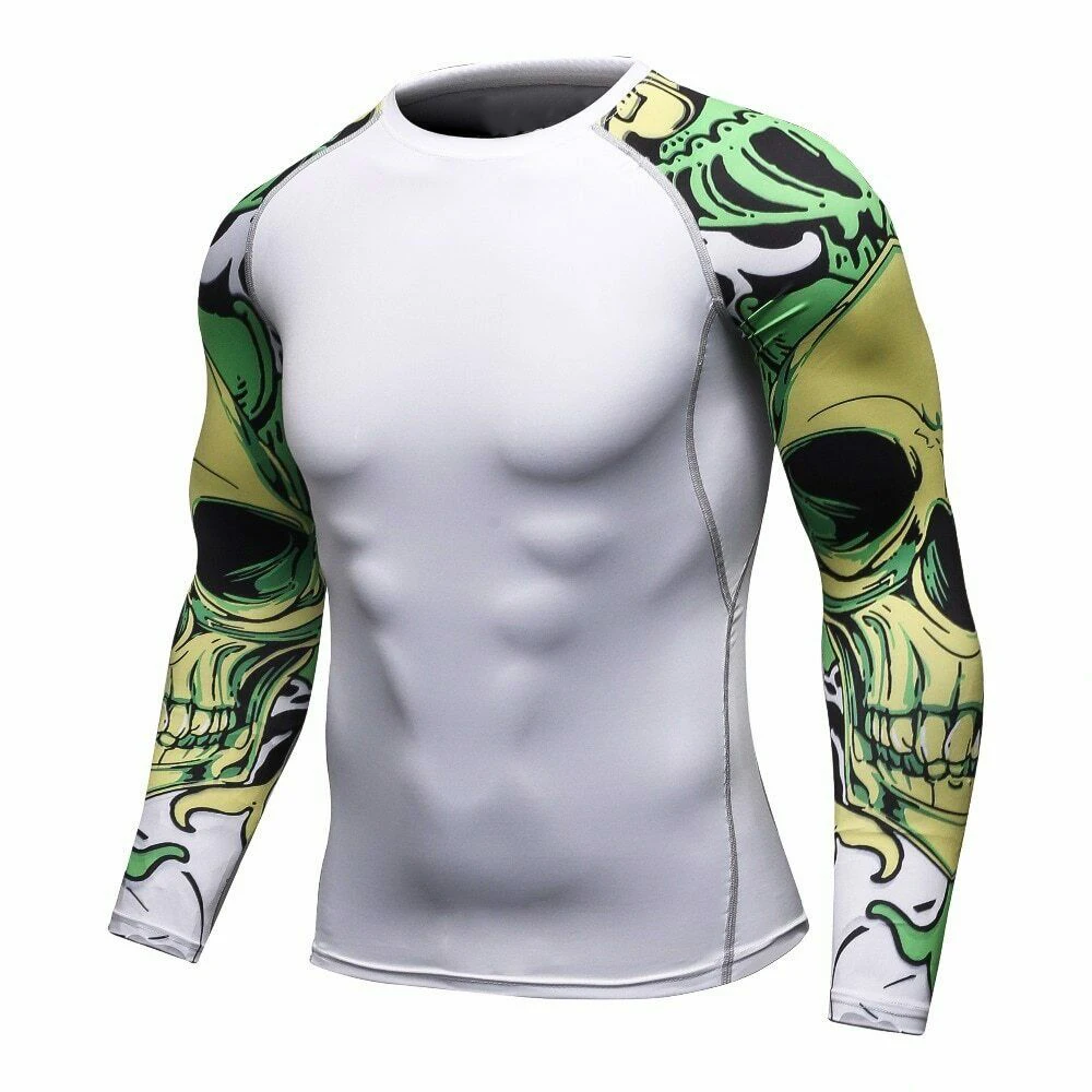 Mens Custom Sublimation Rashguards MMA Brazilian Jiu Jitsu BJJ No Gi Compression Shirt For MMA Gracie JiuJitsu Rashguard