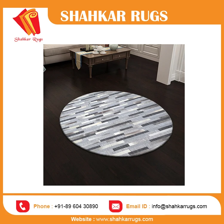 Latest Design Best Quality Classic Cowhide Grey and Brown Lather Living Room Area Rugs and Carpets for Sale