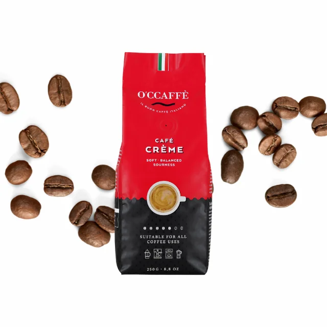 Best Italian Quality Occaffe Strong 50% Arabica 50% Robusta Cafe Creme Coffee Beans For Moka Pot