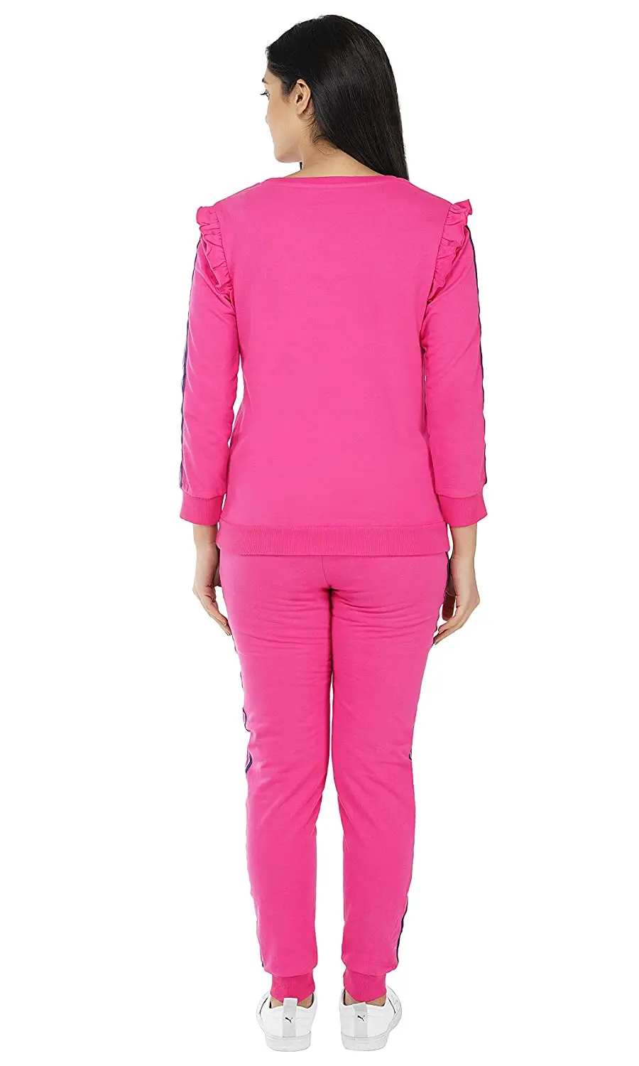 Women pink color plain color jogging track suit set