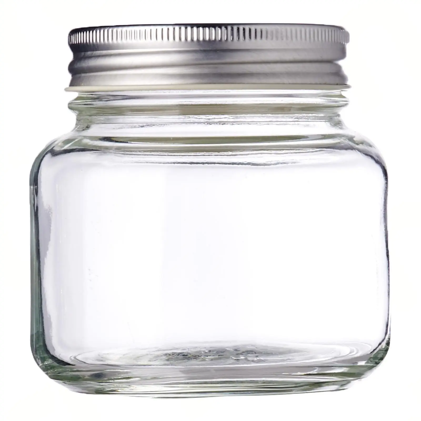 320ml Silver Color Diameter 9 H9cm Glass Packaging Metal Cover Vesta Glass Jars for Food and Daily Items