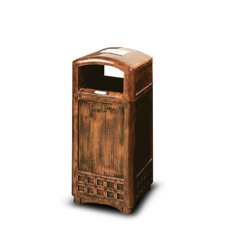 Classic Copper Trash Can Vintage Standing Ashtray Copper Brass Outdoor Garbage Can For Public